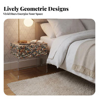 C-Shaped Acrylic Table Italian-Inspired Nightstand Transparent frame for Renters
