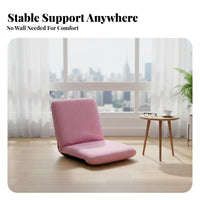 Foldable Design Adjustable Backrest Lounger Padded Cushion Adjustable Backrest Seat Space-Saving Floor Chair Cushy Cushioning for Students, Young Adults, Telecommuting Workers, Dorm Room, Bay Window, Small Apartments, Gaming Corner