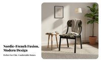 Cane rear Dining Chair French design Indoor Furniture sturdy Wood Frame Minimalist for Bedroom