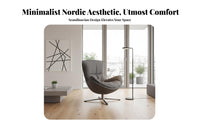 Upholstered Rotating Armchair Soft Upholstery Oversized Rotating Barrel Chair Modern Aesthetic Firm Density Foam