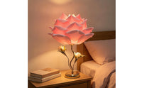 Gold Rose Table Lamp Elegant Flower Table Lamp Decorative Bedside Light Warm Glow for Bedroom, Nightstand, Reading Corner