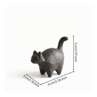 Cast-Iron Cat Paperweight Textured Decor Gift Idea for Desktop, Office