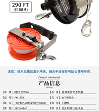 150/290FT洞潜可调把手线轮技潜引导绳SMB浮标放绳器水下作业布线