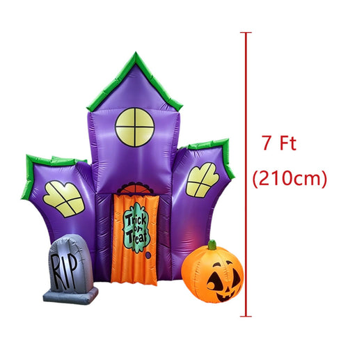 Inflatable Haunted House Halloween Haunted House Inflatable Yard Decoration Spooky Outdoor for Lawn