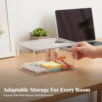 Clear Box with Handles transparent Design Clear Handled Storage Box for Families