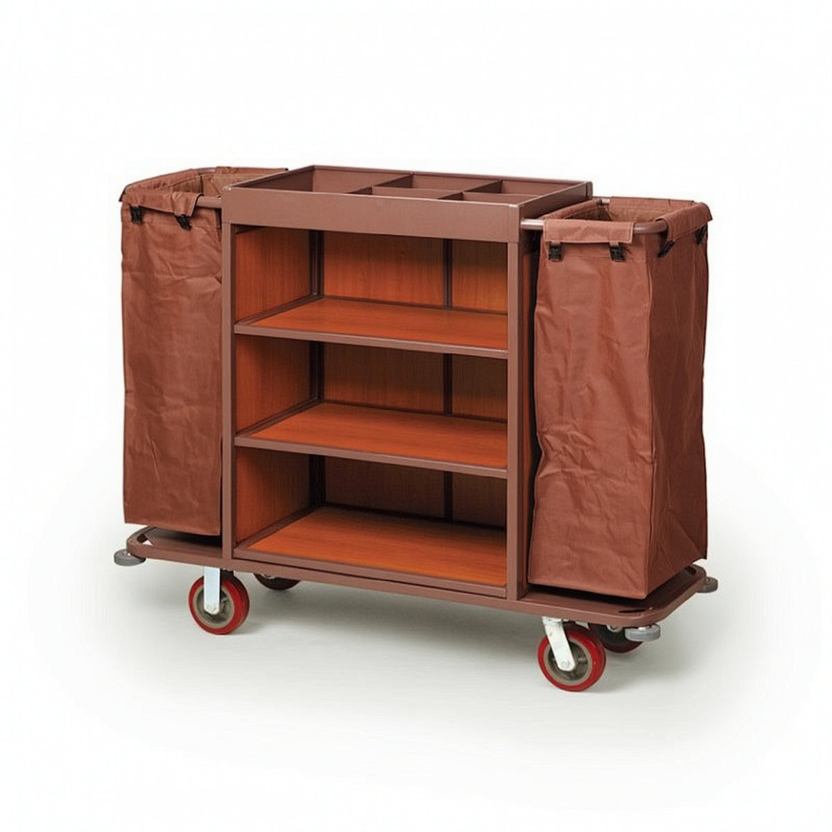 Hotel Maintenance Carrier with Bags Detachable Laundry Trolley with Oxford Bags