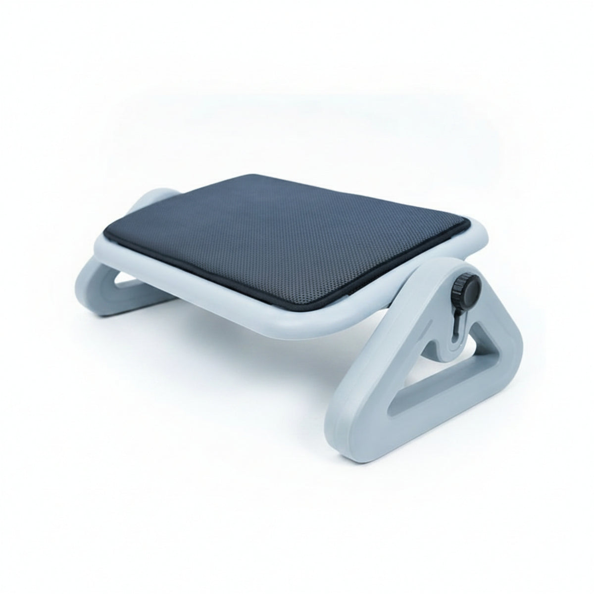 6-Position Height Adjustable Footrest Textured Surface Cushioned Footrest Rectangular Top Under Desk Foot Rest for Office