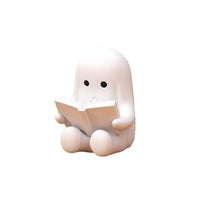 Halloween Cute Ghost Statue Reading Book