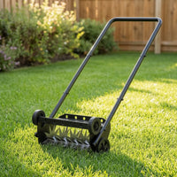 Pull-Behind Lawn Aerator Heavy-Duty Tow-Behind Tine Aerator Steel Soil Loosener for Gardeners