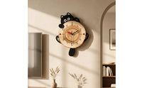 Cat-Shaped Wall Clock Whimsical Cat Clock Lovely for Living Room