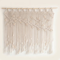 Macrame Wall Hanging with Wooden Dowel Bohemian for Doorway