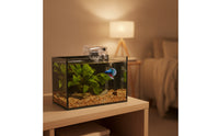 Transparent Aquarium Filter with Current-Adjustment Knob Compact Hang-on-Back Filter Slimline Quiet for Aquatic Life Tanks, Small Aquariums