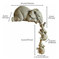 Resin Elephant Family Sculpture Symbolizes Maternal Love for Office Desk, Moms