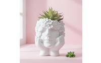 Woman Head Flower Pot Artistic Design Lady Head Planter Lightweight