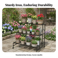 Tiered Flower Ladder Sturdy Frame Multi-Tier Ladder Stand Easy Assembly