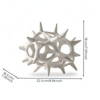 Ceramic Sculpture Abstract Decorative White for Bookshelf