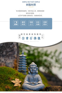 中式微景观仿青石佛像摆件花园假山盆景鱼缸树脂小和尚造景装饰