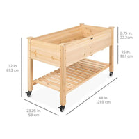 Wooden Garden Planter Box Slatted Shelf Raised Garden Bed uncoveredTop