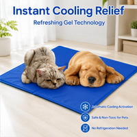 Self-Cooling Dog Mat for Hot Weather, Gel Pet Cooling Mat, Foldable & Portable Blue Dog Cool Mat, Washable