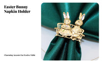 Easter Bunny Napkin Holder Sturdy Alloy Bunny Napkin Holder Reusable Gold Easter Table Decoration for Party Hosts, Dinner Parties, Restaurants
