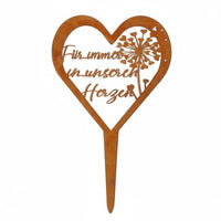 Heart Shaped Memorial Stake Weatherproof Grave Stake Meaningful Crafted Metal Sympathy Plaque for Burial Site