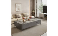 Modern Coffee Table with Drawers Minimalist Storage Coffee Table Glossy Furniture Contemporary for Living Room