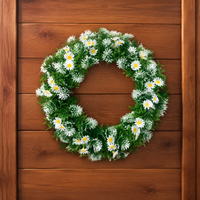 Artificial Flower Wreath, Wreath, Entrance, Wall Hanging, Green, Plastic, Colorful, Eucalyptus Wreath, Door Decoration