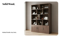 Standing Beverage Cabinet Solid Wood Construction Floor Standing Storage Unit Large Capacity Modern Display Hutch for Collectors, Homeowners, Home Bar