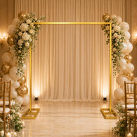 Gold Metal Arch Stand Portable Square Tubing Arch Frame Indoor Outdoor Use