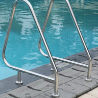 2 Pieces Surface-Mount Swimming Pool Handrail Polished Pool Handrail Heavy-Duty Easy to Install for Spa