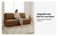 Foldable Fold-extendable Loveseat Bed 2-in-1 Design Sleeper Sofa Retro Retro Aesthetic transformable Couch Space-Saving for Apartment Dwellers, Students, homeowners, Living Room, Small areas, Lounge Area, Home Office