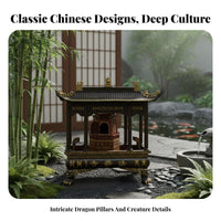 Large Outdoor Ceremonial Offering Furnace Ornate Design Rectangular Cast Iron Censer Weather Resistant Dragon Pillar Ceremonial Offering Burner
