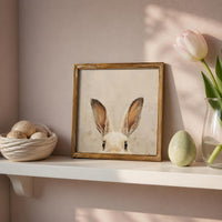 Easter Bunny Wooden Decorative Plaque Spring Pastoral Style Tabletop Decor
