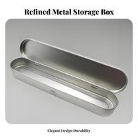 Rectangular Tin Case Compact Rectangular Metal Box Lightweight Portable Tool Storage Box for Beauticians, Office Workers, Travel, Studio, School
