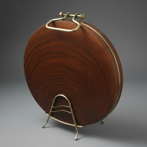 Round Cutting Board Handmade Butcher Block Cutting Board Built-in Handles Kitchenware for Butchers