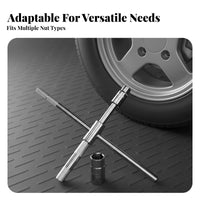 Foldable Design Cross Lug Wrench High Rotational Force 4 Way Folding Lug Wrench Heavy Duty Steel for DIY Enthusiasts, Roadside Emergency