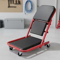 Folding Creep Seat Heavy Duty 2-in-1 Technician Creep Swivel Casters Garage Equipment for Workshop