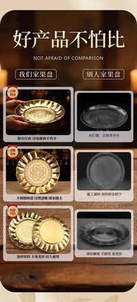 Thickened Stainless Steel Offering Plate with Deep Capacity for Temple and Home Altar