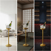 Ice Pail Stand Freestanding Champagne Pail Stand Gold for Home Bar, KTV