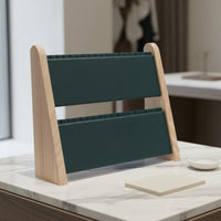 Double-Tier Jewelry Stand Sturdy Wood Frame Wooden Necklace Rack Desktop Jewelry Organizer Space Saving Earring Display Rack