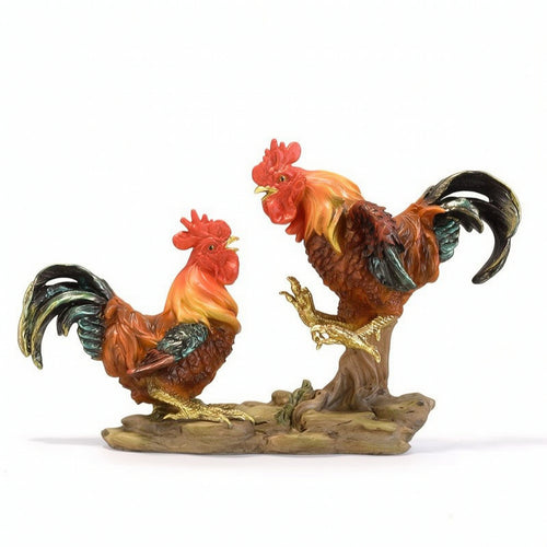 Cockerel Figurine Realistic Cockerel Statue Resin for Garden, Patio