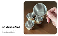 Wide Mouth 316 Stainless Steel Baby Cup Drop-Proof Stainless Steel Toddler Cup Food-Grade Materials for Toddlers, Kindergarten, Home, School