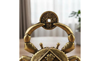 Brass Crab Statue Good Fortune Charm Brass Crab Figurine Artisanal Look