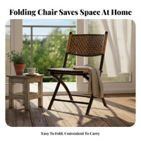 Woven Folding Recliner Foldable Design Lounge Chair Adjustable Backrest for Lawn