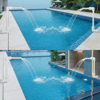 Pool Fountain with Spray Bar Waterfall-style Fountain Adapter Rack Sprinkler Fountain Water Spray Feature Rigid Plastic Construction Suitable for Backyard Swimming Pool In-ground Pool Owners