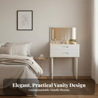 Flip-Top Makeup Table Space-Saving Flip-Top Vanity Multifunctional for Teenagers