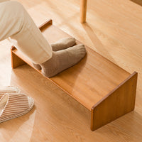 Under-Desk Footrest Stool, Bamboo, Modern Minimalist, Non-Folding