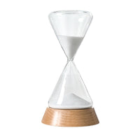 Glass Hourglass Timer 15 Minutes with Beech Wood Base