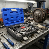 Pneumatic Brake Caliper Compression Tool Kit Air Pressure Assisted Brake Caliper Tool Set with Storage Case Left and Right Turn for Mechanics, Garage