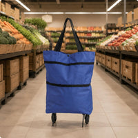 Foldable Wheeled Shopping Bag Easy to Clean Portable Shopping Bag with Wheels